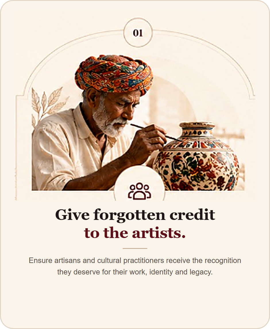 Give forgotten credit to the artists - Master artisan painting pottery