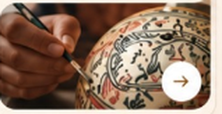 Painting ceramic sphere